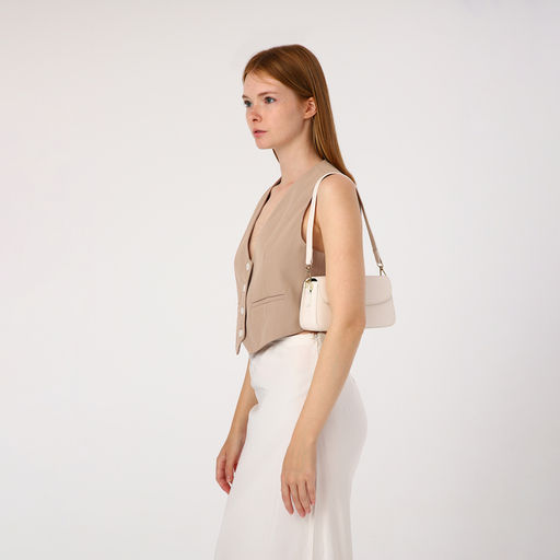 Сумка женская мессенджер на магните, 22×6×12 см, белая