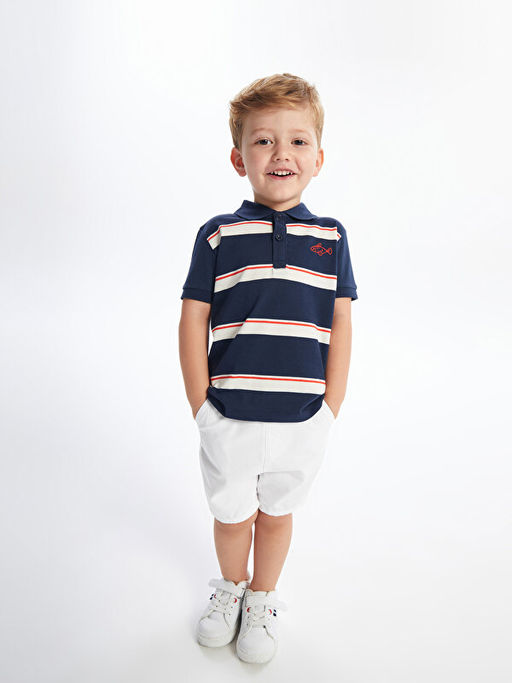 Polo Yaka K?sa Kollu Nak??l? Erkek Bebek Ti??rt