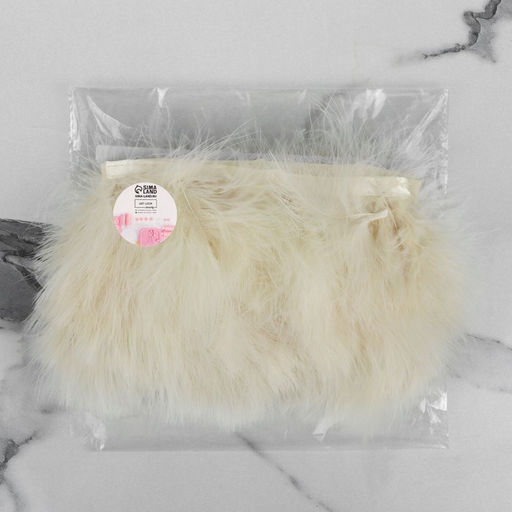 Перья марабу декоративные, на ленте, 8-10 см, 5±0.5 м, бежевые