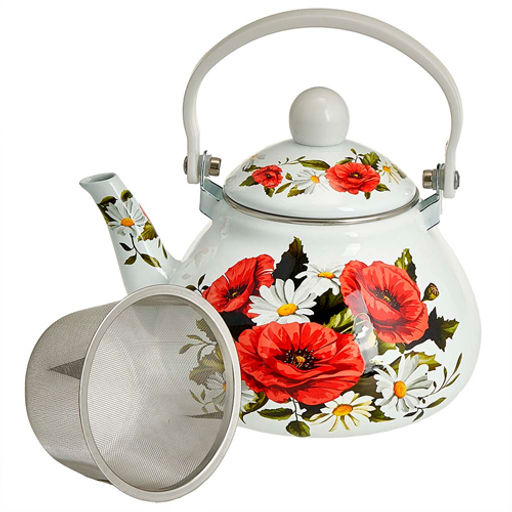 Чайник эмалированный с фильтром из нерж.стали 1,3л "Маки"EM-1330