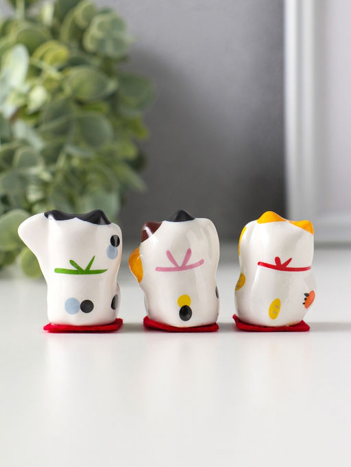 Набор фигурок керамика «Котики Манэки-нэко», 3 шт.