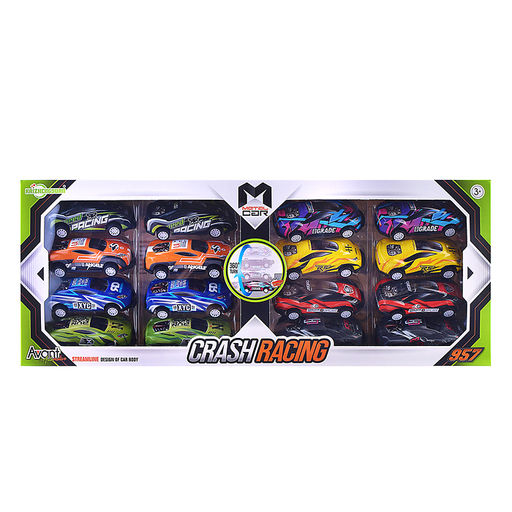 Набор машин "Crash racing" металл, в коробке