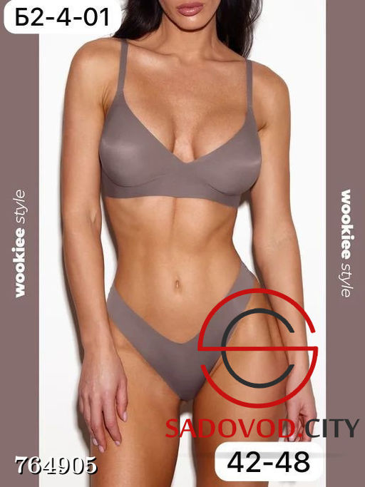 Женский бесшовный комплект топ и стринги - Bruno фото 2