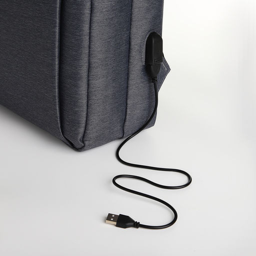 Рюкзак городской на молнии, 2 кармана, с USB, цвет серый - Simaland фото 5