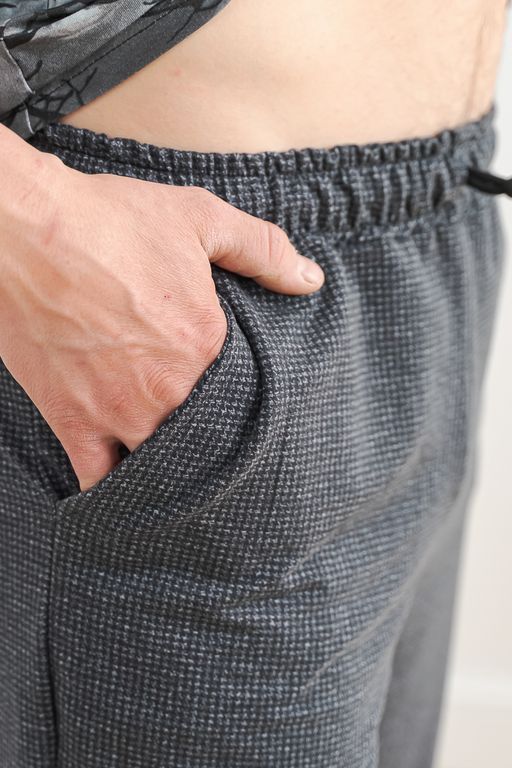 Шорты мужские из футера Шерлок серая клетка макси - Амадэль фото 5