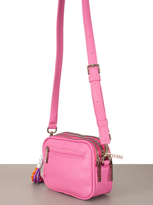 LACCOMA сумка Долли-ЛЦ802-светлая фуксия эко кожа хлопок фото 4