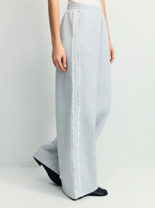 Широкие брюки из хлопка с кружевом / Zarina