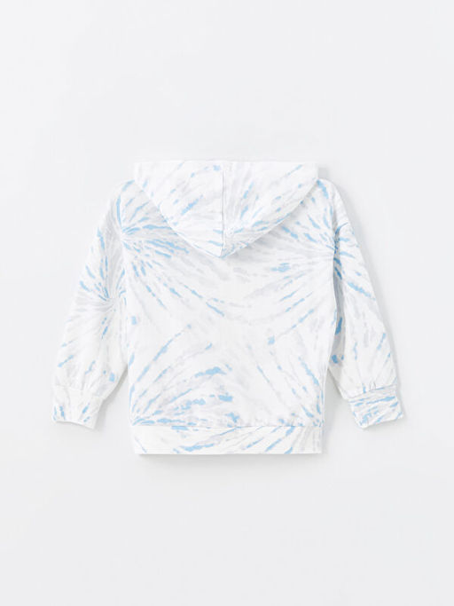 Kap??onlu Batik Desenli Uzun Kollu K?z ?ocuk Sweatshirt