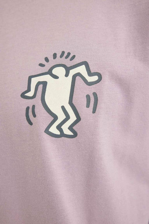 Футболка свободного кроя Keith Haring с круглым вырезом и короткими рукавами - Defacto фото 4