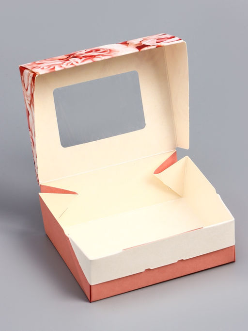 Цена за 20 шт. Коробка подарочная складная «Пионы» 10×8×3.5 см