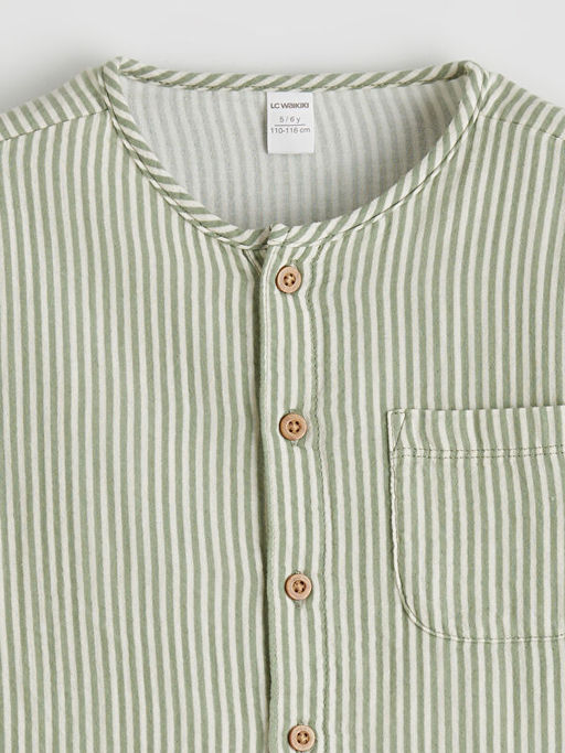 Hakim Yaka ?izgili Erkek ?ocuk G?mlek ve Pantolon