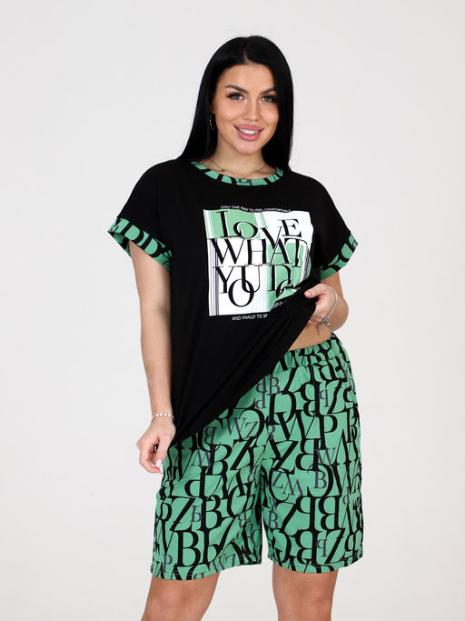 ДК-404 шорты ДОМАШНИЙ ЖЕНСКИЙ КОСТЮМ (Зелёный) - А-дина фото 3
