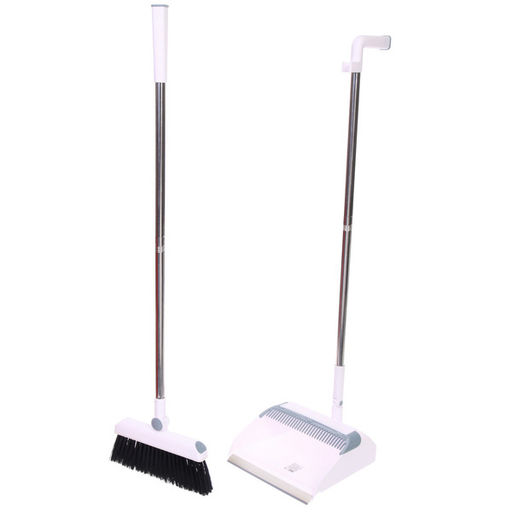 Набор для уборки, щетка для пола с совком "Профи" белый 8815