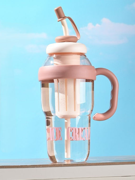 Бутылка с трубочкой "Ice cream" коричневая, 1400 мл