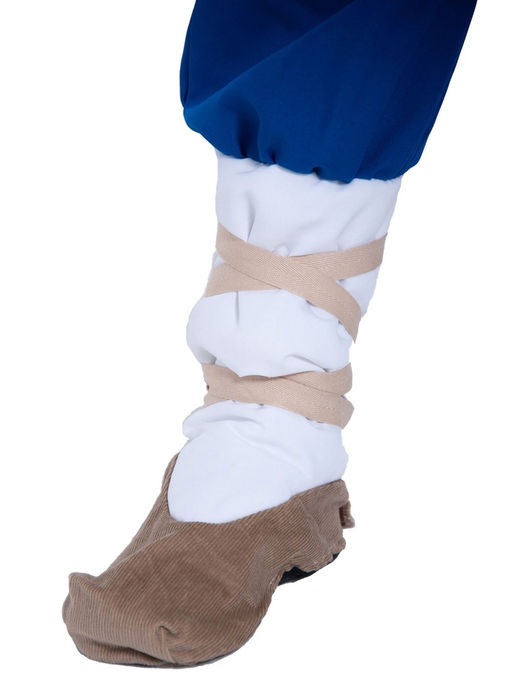 Костюм народный для мальчика Иванушка в лаптях, рубаха, штаны, картуз, лапти р-р. 128