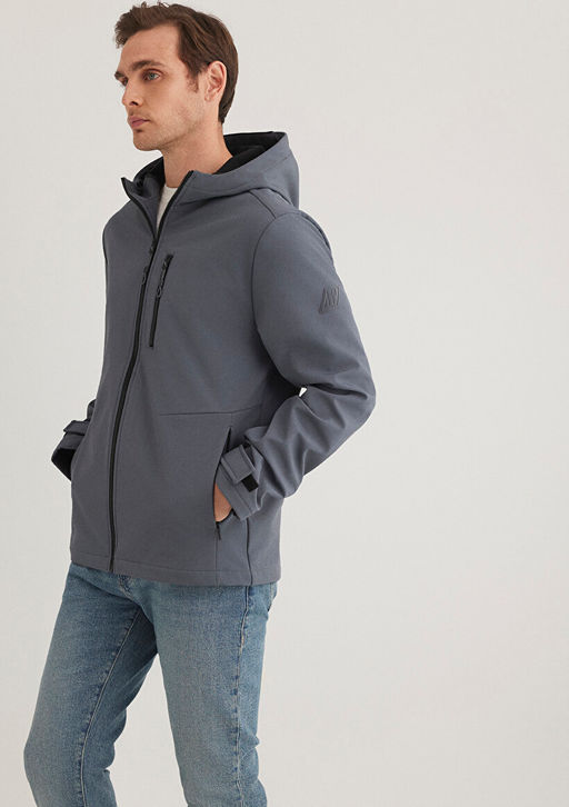 Kapusonlu Lacivert Ceket - Mavi фото 3