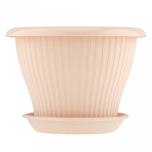 Горшок для цветов пластмассовый "Гамма плюс" 1,6л, д17см, h12,5см, пудровый (Россия)