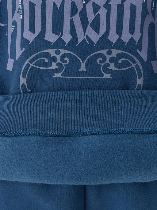 Комплект для девочек синий с надписью "Rockstar"