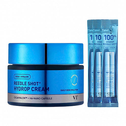 VT Cosmetics Reedle Shot Hydrop Cream Set 50ml+3ea*6ml - Набор для увлажнения с микроиглами и гиалуроновой кислотой