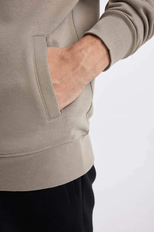 Толстовка Comfort Fit с воротником-стойкой на молнии - Defacto фото 5