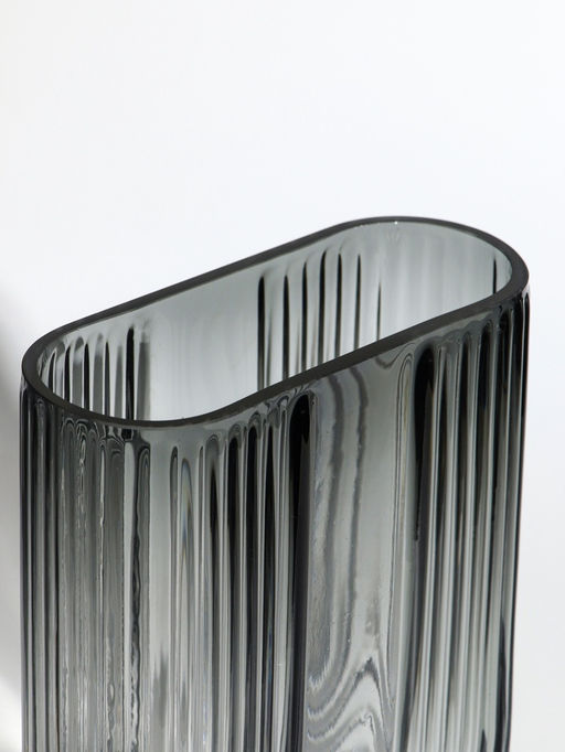 Ваза «Айрис», 23.5×17×7 см, стекло, серая