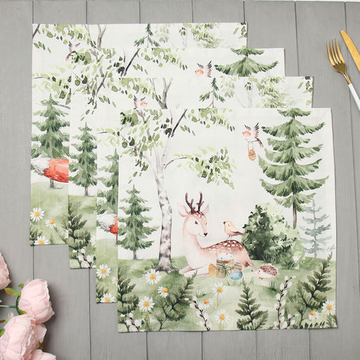Набор салфеток Этель Лесная сказка 40х40 см 4 шт.  фото 8