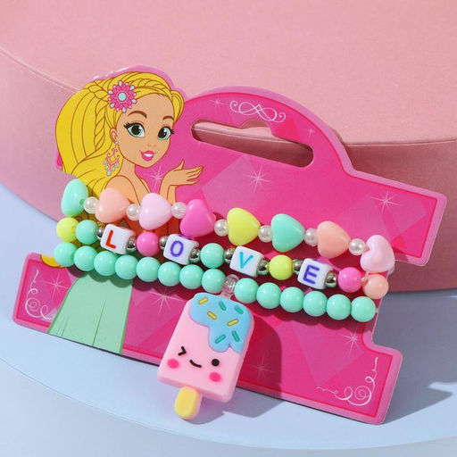 Цена за 2 шт. Набор детских браслетов «Выбражулька» эскимо, d=5 см. цветные