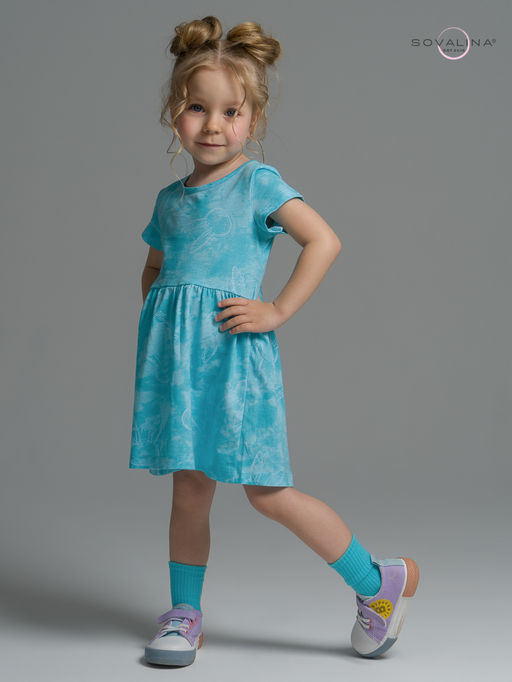 Платье Лето зайцы варенка бирюза - Sovalina фото 7