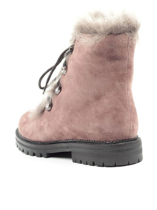 04-AH25-3 BROWN Ботинки зимние женские (натуральная замша, натуральный мех) - Фабричный китай фото 6