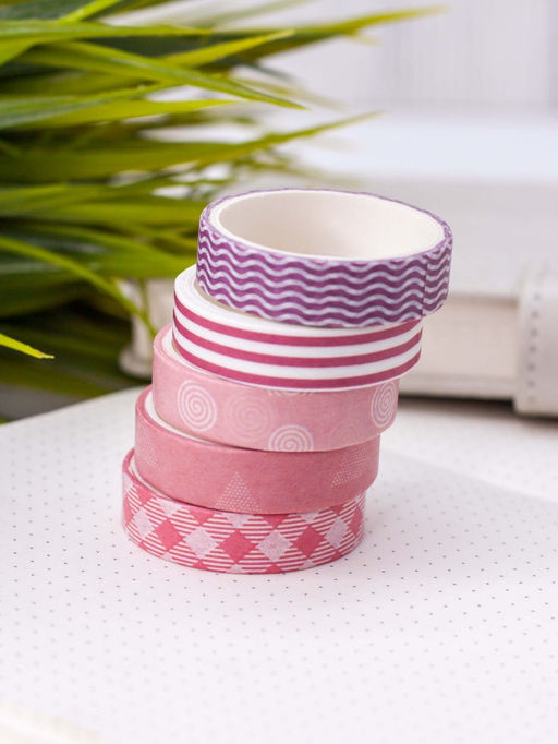 Набор декоративного скотча "Patterns", red series, mix