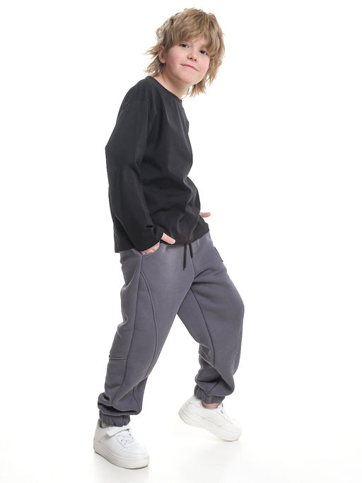 Брюки с шевроном для мальчика штаны спортивные 22-7683 светлый графит - Mini maxi фото 20