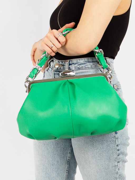 LACCOMA сумка Оливия-Ф826-изумрудный эко кожа хлопок  фото 9