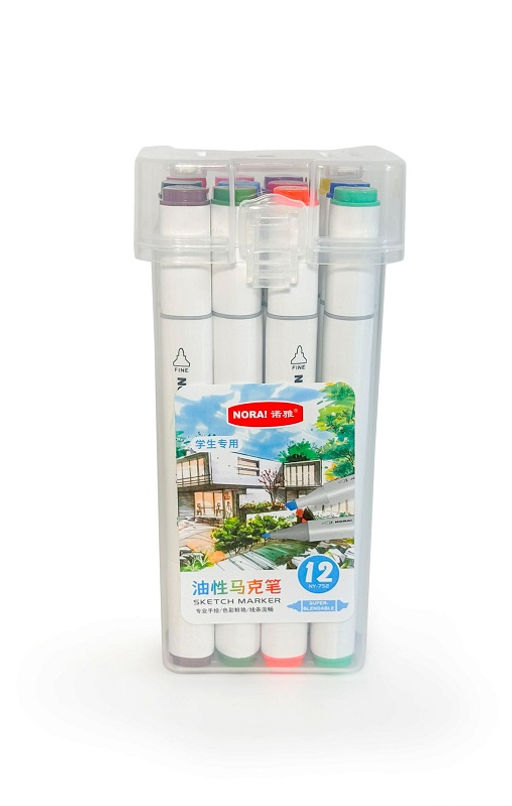 Скетч Маркеры цветные. 12 цветов