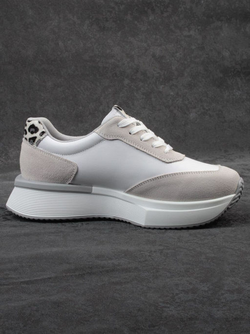 03-YG497-1 WHITE/GREY Кроссовки женские (натуральная кожа) - Фабричный китай фото 8