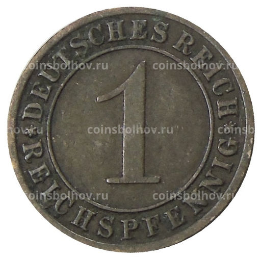 Монета 1 рейхспфенниг 1930 года F Германия