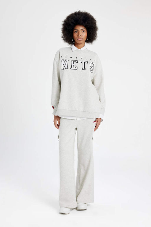 DeFactoFit NBA Brooklyn Nets Широкие спортивные штаны с карманом  фото 3