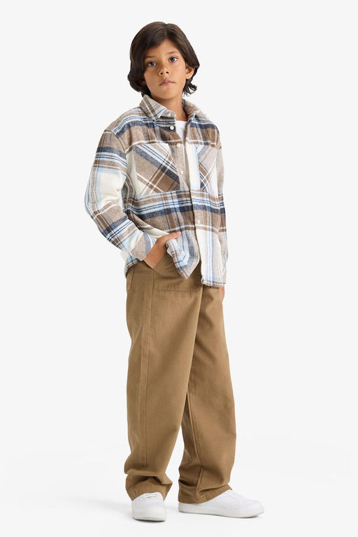 %100 Pamuk Loose Fit Standart Pa_a Gabardin Pantolon Erkek _ocuk - Defacto фото 3