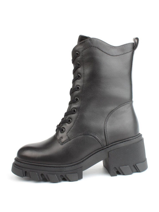 04-M2-5122 BLACK Ботинки зимние женские (натуральная кожа, натуральный мех)