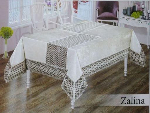Скатерть EFOR ZALINA S.KAHVE 160x220 прямоугольная (капучино)  фото 2