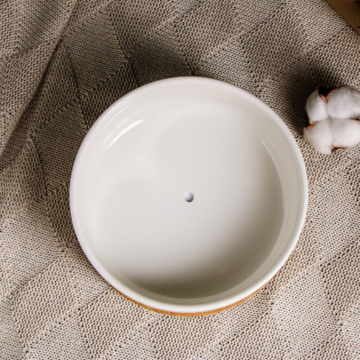 Горшок для кактусов и суккулентов «Эко Бонсай» керамический, 800 мл, 17×7 см, с деревянной подставкой, белый