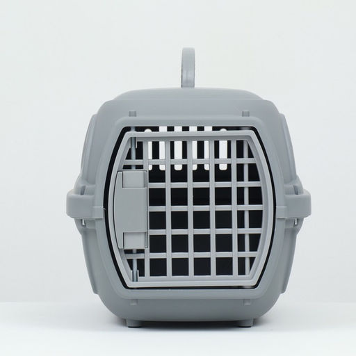 Переноска для животных пластиковая 47х32,5х30 см, серая - Пижон фото 2