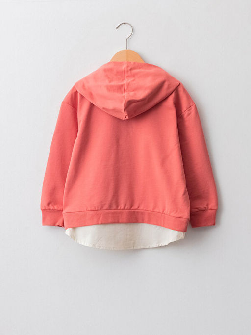 Kap??onlu Bask?l? Uzun Kollu K?z ?ocuk Sweatshirt - Waikiki фото 2