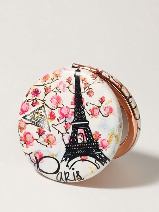 Зеркало складное «Париж», d=7.5 см, с увеличением х2, искусственная кожа, белое