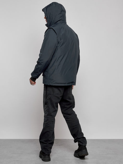 Куртка - жилетка трансформер 2 в 1 мужская зимняя темно-синего цвета 2409TS - Mtforce фото 6