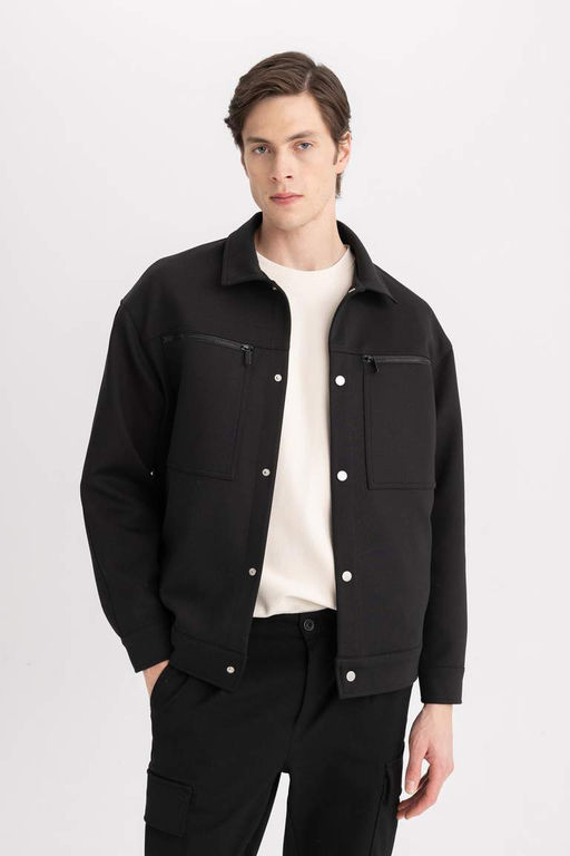 Куртка-поло с воротником-поло Relax Fit Пальто - Defacto фото 6