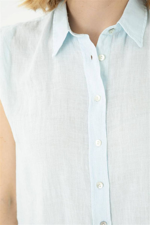 Женская голубая рубашка с коротким рукавом Неожиданная скидка в корзине - U.s. polo assn фото 7