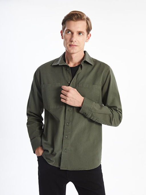 Regular Fit Uzun Kollu Gabardin Erkek G?mlek