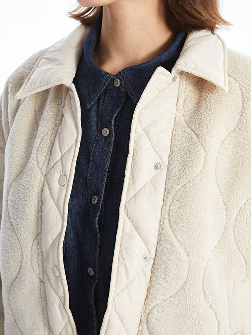 G?mlek Yaka Kapitone Kad?n Teddy Mont - Waikiki фото 3