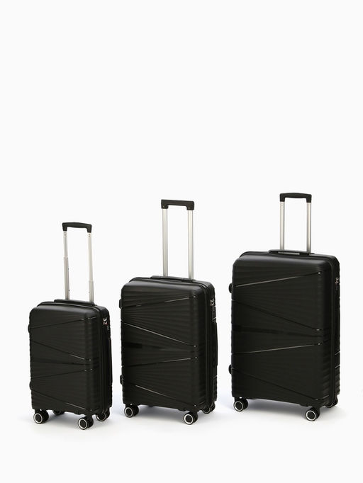 Чемодан на колёсах маленький 44 л (S), на молнии, кодовый замок, чёрный