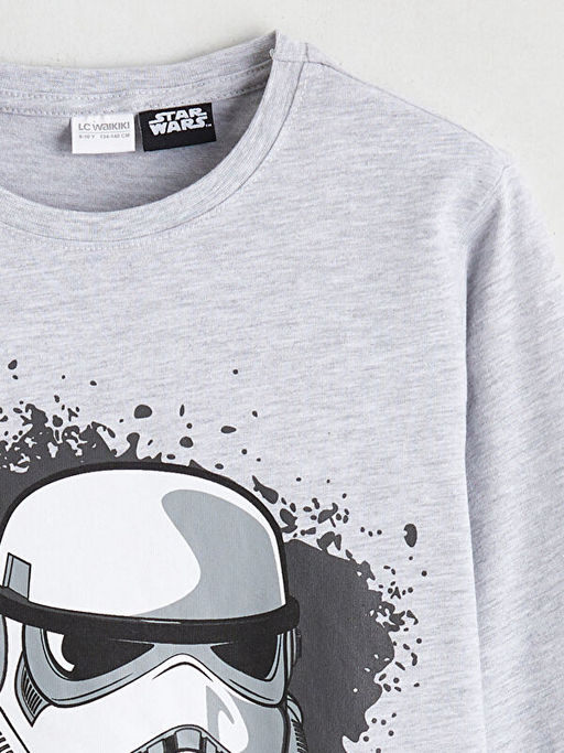 Bisiklet Yaka Star Wars Bask?l? Erkek ?ocuk Pijama ?st